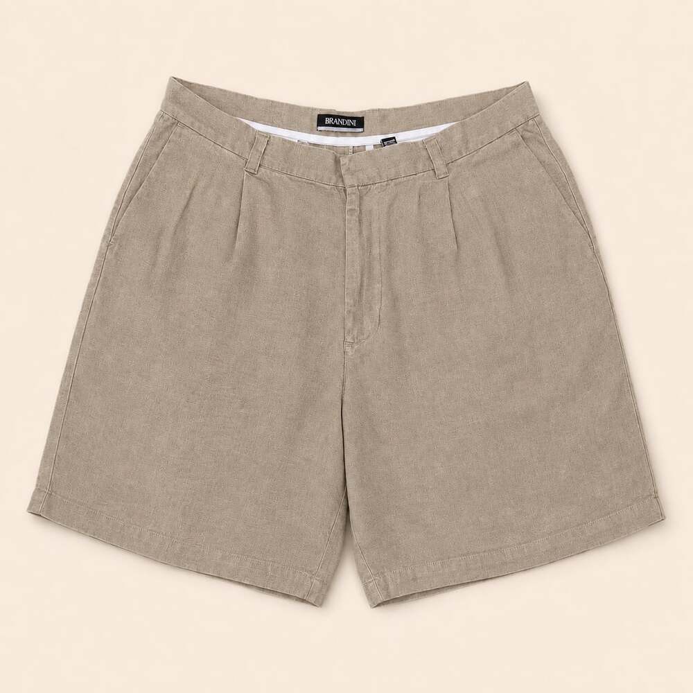 Brandini Linen Blend Shorts Beige Neutral Coastal Old Money Size‎ 40